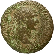 Dupondius - Trajan S P Q R OPTIMO PRINCIPI S C; Jupiter and Victory obverse image