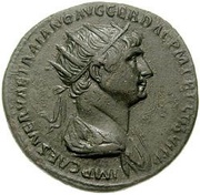 Dupondius - Trajan S P Q R OPTIMO PRINCIPI S C; Mars obverse image