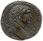 Dupondius - Trajan S P Q R OPTIMO PRINCIPI S C ALIM ITAL; Abundantia obverse image