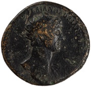 Dupondius - Hadrian DAC PARTHICO P M TR P COS P P CONCORDIA SC; Concordia and Spes obverse image