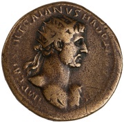 Dupondius - Hadrian PONT MAX TR POT COS DES II FORT RED SC; Fortuna obverse image