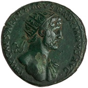 Dupondius - Hadrian PONT MAX TR POT COS IIFORT REDS C; Fortuna obverse image
