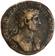 Dupondius - Hadrian PONT MAX TR POT COS III ANNONA AVG S C; Annona obverse image