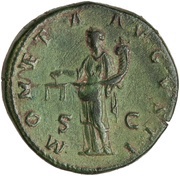 Dupondius - Hadrian MONETA AVGVSTI S C; Moneta, Rome, 120-121 reverse image