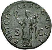 Dupondius - Hadrian FELICITAS AVGVSTI S C; Felicitas reverse image
