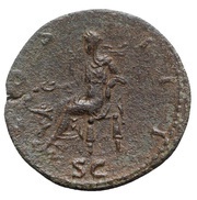 Dupondius - Hadrian COS III S C; Salus, Rome, 126-127 reverse image