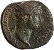 Dupondius - Hadrian COS III S C; Salus obverse image