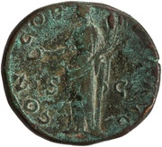 Dupondius - Faustina the Elder CONCORDIA AVG S C; Concordia, Rome, 138-141 reverse image