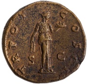 Dupondius - Antoninus Pius TR POT COS II S C; Fides, Rome, 139 reverse image