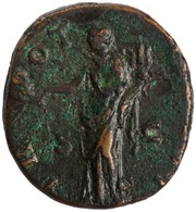 Dupondius - Antoninus Pius TR POT COS II PAX S C; Pax, Rome, 139 reverse image