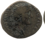 Dupondius - Antoninus Pius and Marcus Aurelius AVRELIVS CAES AVG PII F COS DES S C obverse image