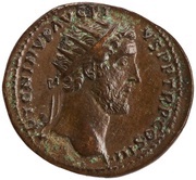 Dupondius - Antoninus Pius and Marcus Aurelius AVRELIVS CAESAR AVG PII F COS S C obverse image