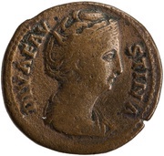 Dupondius - Faustina the Elder AVGVSTA S C; Ceres obverse image
