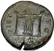 Dupondius - Faustina the Elder PIET AVG S C, Rome, 141 reverse image