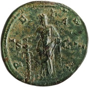 Dupondius - Faustina the Elder PIETAS AVG S C; Pietas, Rome, 141 reverse image