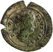 Dupondius - Faustina the Elder S C; Vesta obverse image