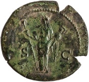 Dupondius - Faustina the Elder S C; Vesta, Rome, 141 reverse image