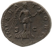 Dupondius - Antoninus Pius IMPERATOR II S C; Victory, Rome, 143-144 reverse image