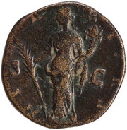Dupondius - Marcus Aurelius HILARITAS S C; Hilaritas, Rome, 145 reverse image
