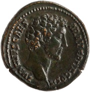 Dupondius - Marcus Aurelius S C; Minerva obverse image