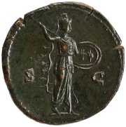 Dupondius - Marcus Aurelius S C; Minerva, Rome, 145 reverse image