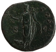 Dupondius - Antoninus Pius HONORI AVG COS IIII S C; Honos, Rome, 145-161 reverse image