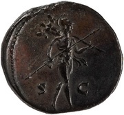 Dupondius - Antoninus Pius S C; Mars, Rome, 145-161 reverse image