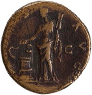 Dupondius - Antoninus Pius SALVS AVG S C; Salus, Rome, 145-161 reverse image