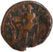 Dupondius - Faustina the Younger AVGVSTI PII FIL S C; Salus, Rome, 145-161 reverse image