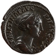 Dupondius - Faustina the Younger PVDICITIA S C; Pudicitia obverse image