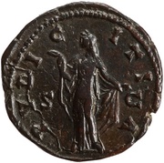 Dupondius - Faustina the Younger PVDICITIA S C; Pudicitia, Rome, 145-161 reverse image