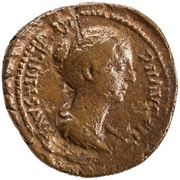 Dupondius - Faustina the Younger PVDICITIA S C; Pudicitia obverse image