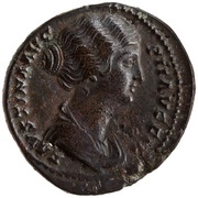 Dupondius - Faustina the Younger S C; Diana obverse image