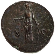 Dupondius - Faustina the Younger S C; Diana, Rome, 145-161 reverse image