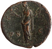 Dupondius - Faustina the Younger VENVS S C; Venus, Rome, 145-161 reverse image