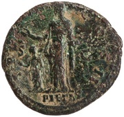 Dupondius - Marcus Aurelius TR POT III COS II PIETAS S C; Pietas, Rome, 148-149 reverse image