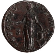 Dupondius - Antoninus Pius TR POT XV COS IIII S C; Annona, Rome, 151-152 reverse image