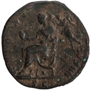 Dupondius - Antoninus Pius TR POT XV COS IIII S C; Victory, Rome, 151-152 reverse image
