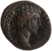 Dupondius - Marcus Aurelius TR POT VI COS II S C; Minerva and Victory obverse image