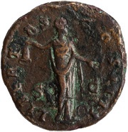 Dupondius - Antoninus Pius LIBERTAS COS IIII S C; Libertas, Rome, 153-154 reverse image