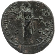 Dupondius - Antoninus Pius LIBERTAS COS IIII S C; Libertas, Rome, 154-155 reverse image