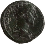 Dupondius - Marcus Aurelius TR POT VIIII COS II S C; Salus obverse image