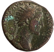 Dupondius - Antoninus Pius FIDES EXERC COS IIII S C; Fides obverse image