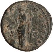 Dupondius - Antoninus Pius TR POT XIX COS IIII S C; Providentia, Rome, 155-156 reverse image