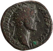 Dupondius - Antoninus Pius TR POT XX COS IIII S C; Jupiter obverse image