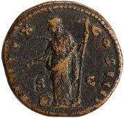 Dupondius - Antoninus Pius TR POT XX COS IIII S C; Providentia, Rome, 156-157 reverse image