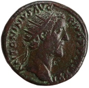 Dupondius - Antoninus Pius COS IIII S C obverse image