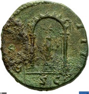 Dupondius - Antoninus Pius COS IIII S C, Rome, 158-159 reverse image