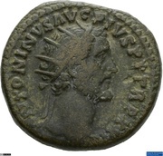 Dupondius - Antoninus Pius TEMPLVM DIV AVG REST COS IIII S C obverse image