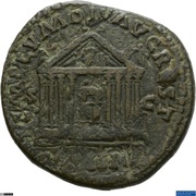 Dupondius - Antoninus Pius TEMPLVM DIV AVG REST COS IIII S C, Rome, 158-159 reverse image